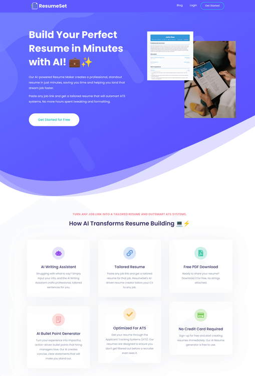 ResumeSet - AI Tailored Resume Builder