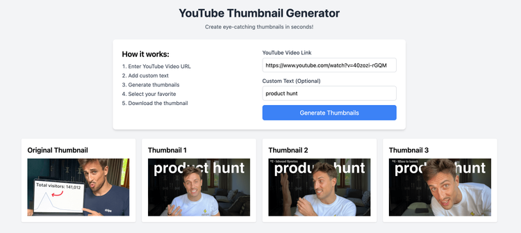 YouTube Thumbnail Generator